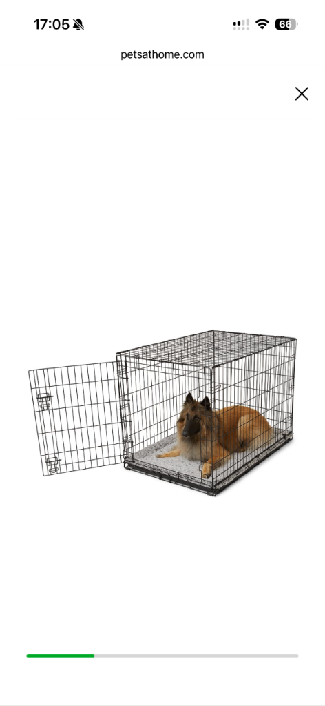 Pets at Home Single Door Folding with Rubber Feet Pet Crate, Large