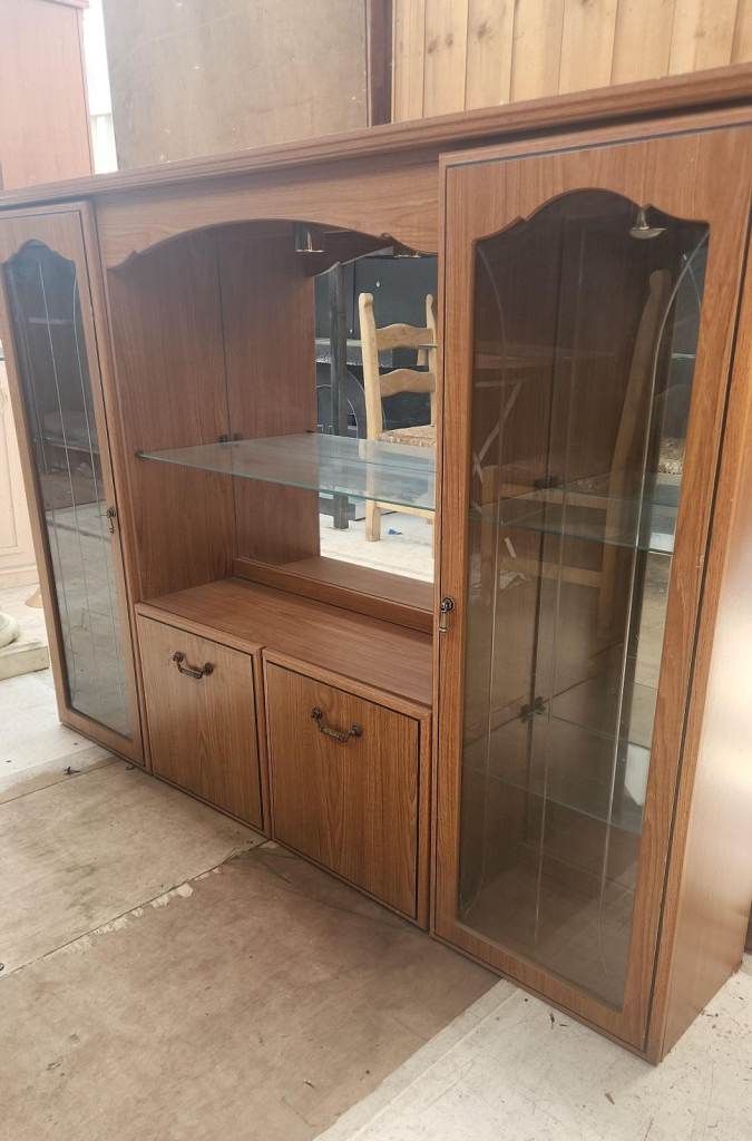Wooden Display Cabinet / Wall Unit – Good Condition