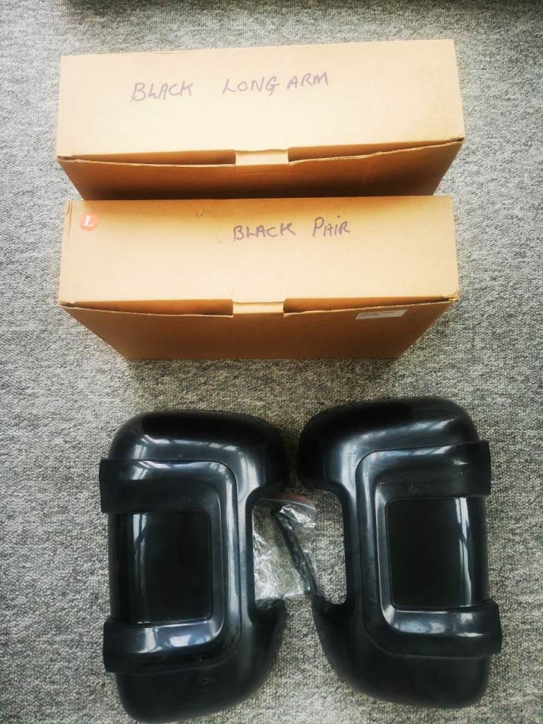 Black Long Arm Mirror Covers for Car – New Pair