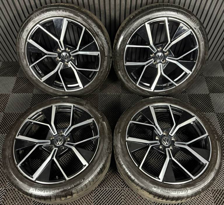 20" GENUINE VW TIGUAN R LINE LEEDS BLACK DC ALLOY WHEELS TYRES ALLOYS