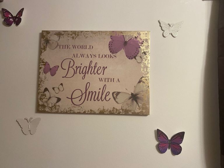 Decorative Butterfly Wall Art with Inspiring Quote