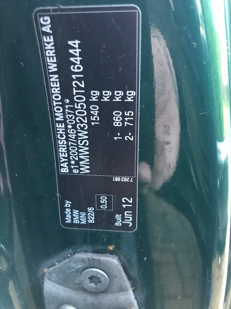 Mini Cooper parts 2012/3