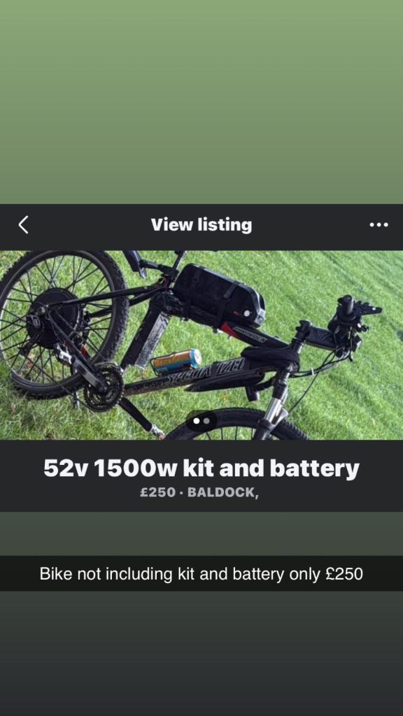 1500w kit with 52v battery 