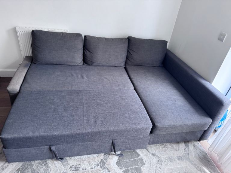 Grey IKEA Friheten L-Shape Sofa Bed with Storage