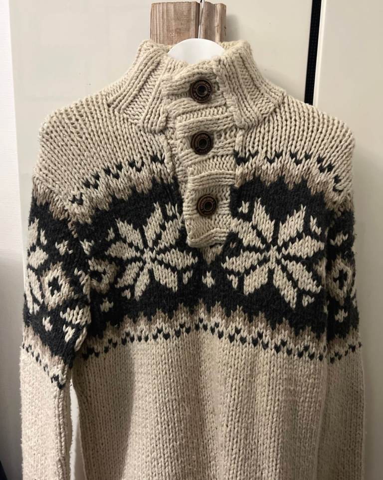 Rare Superdry knitwear edition stand up collar button jumper pullover 