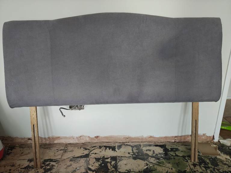 Grey fabric king size headboard