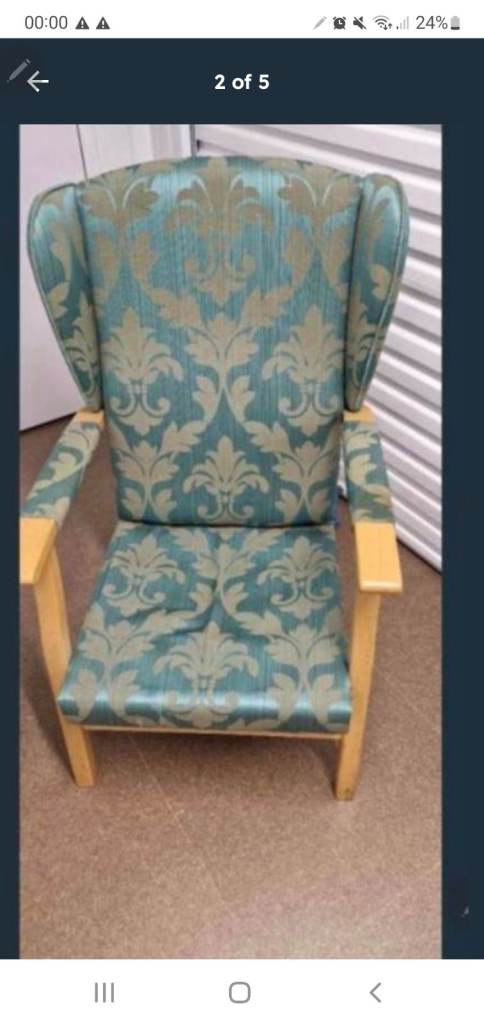 Mid century Large high back arm chair 