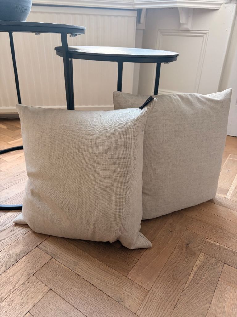 Pair of rew Cushions – grey, Good Condition