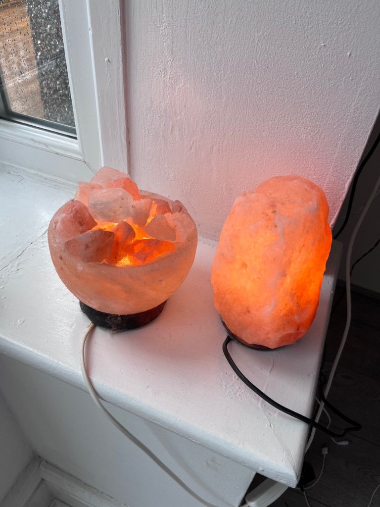Himalayan Salt Lamps x2 – Pink, Good Condition