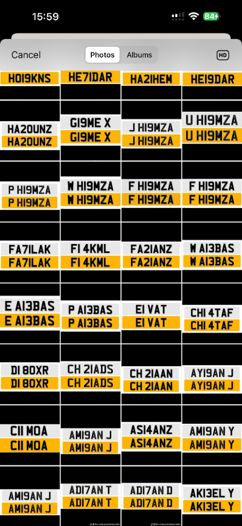 CHERISHED PRIVATE NUMBER PLATE LOADS IN STOCK Boom