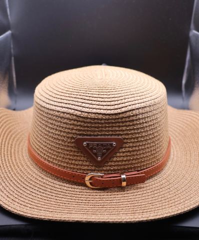 Prada Open-Weave Straw Boater Hat with Leather Band Vtg Antique 1910s 1915 Gordon Boater Woven Straw Hat Skimmer  main image 2