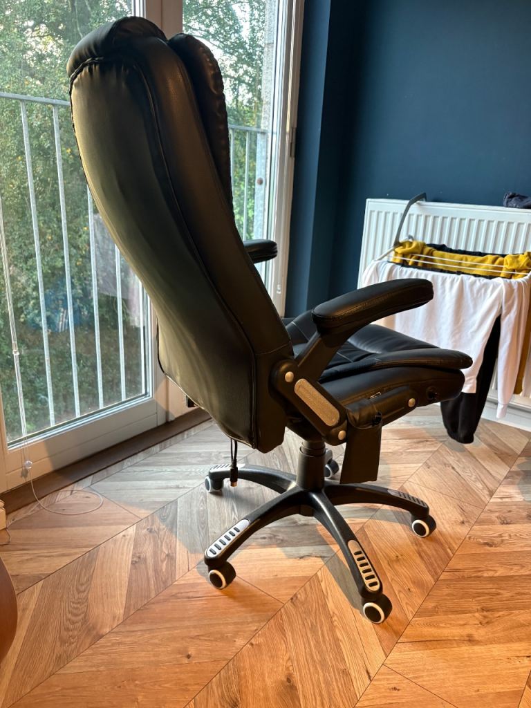 Black Leather Office Chair – Good Condition