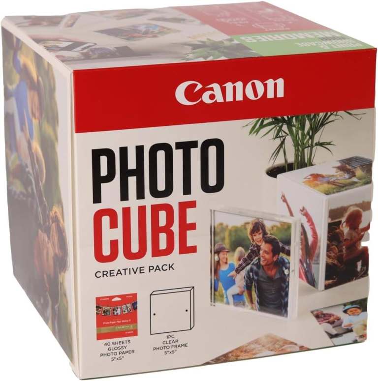 CANON PHOTO CUBE & FRAME + PP-201 5x5” PHOTO PAPER PLUS GLOSSY II (40 SHEETS) BRAND NEW & SEALED