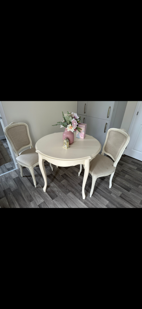 Laura Ashley Provencale Round Dining Table & 2 Dining Chairs