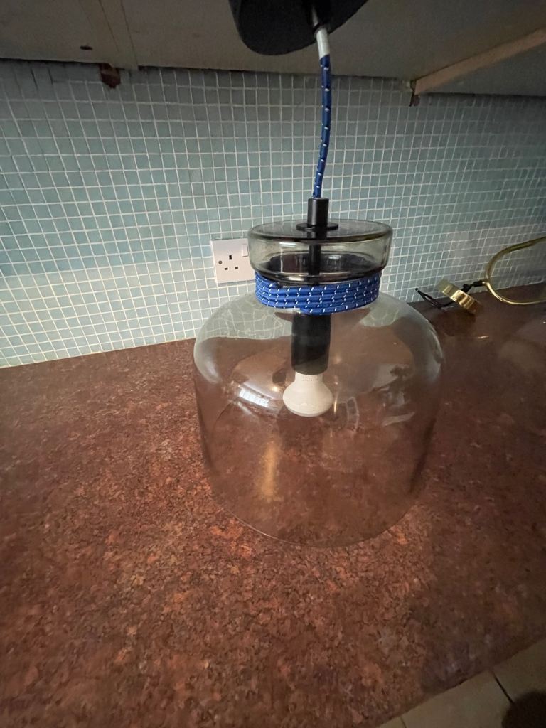 Made com lamp glass cealing 