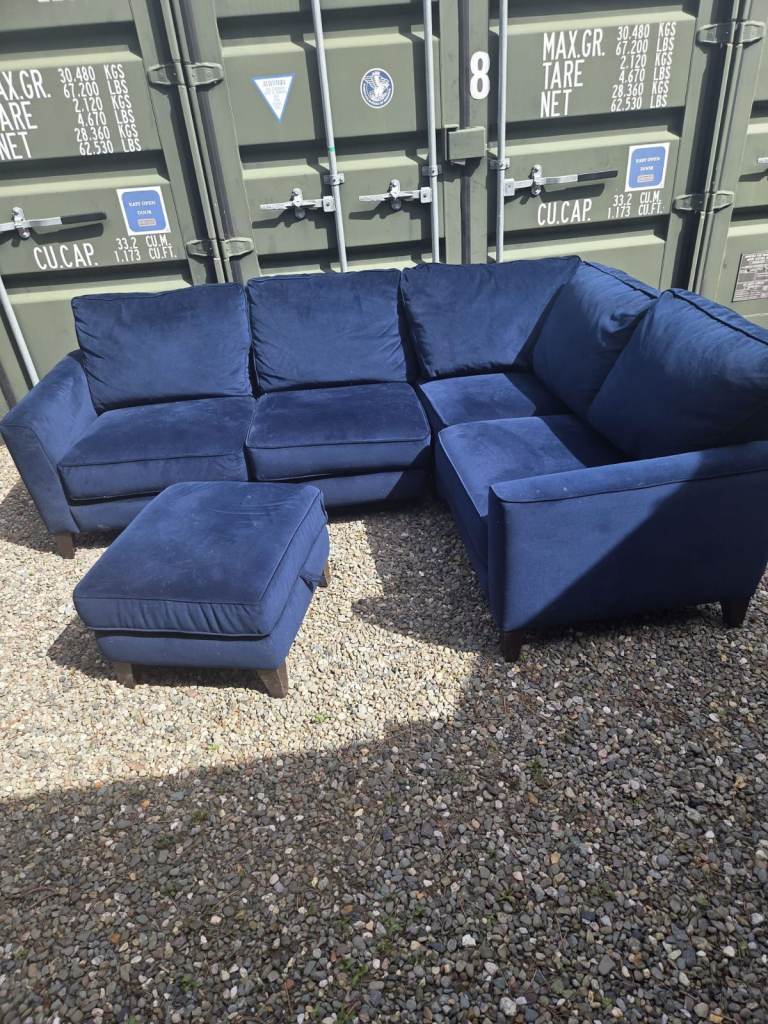Blue Furniture Village corner Sofa 
