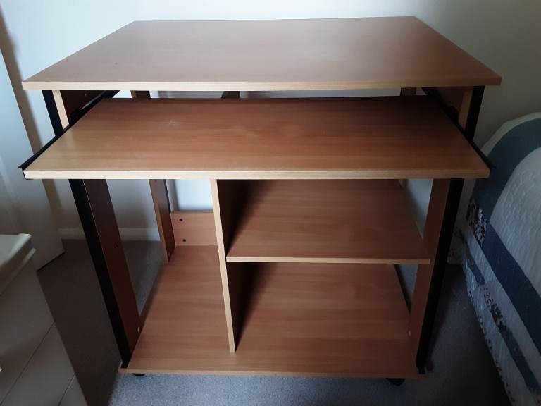 Compact Wooden Computer Desk with Pull-Out Keyboard Tray | in Poole ...