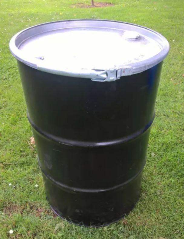 205L 45 Gallon Re-sealable Clean Oil Drum, Shipping Barrel, Steel Storage Container, Incinerator Bin