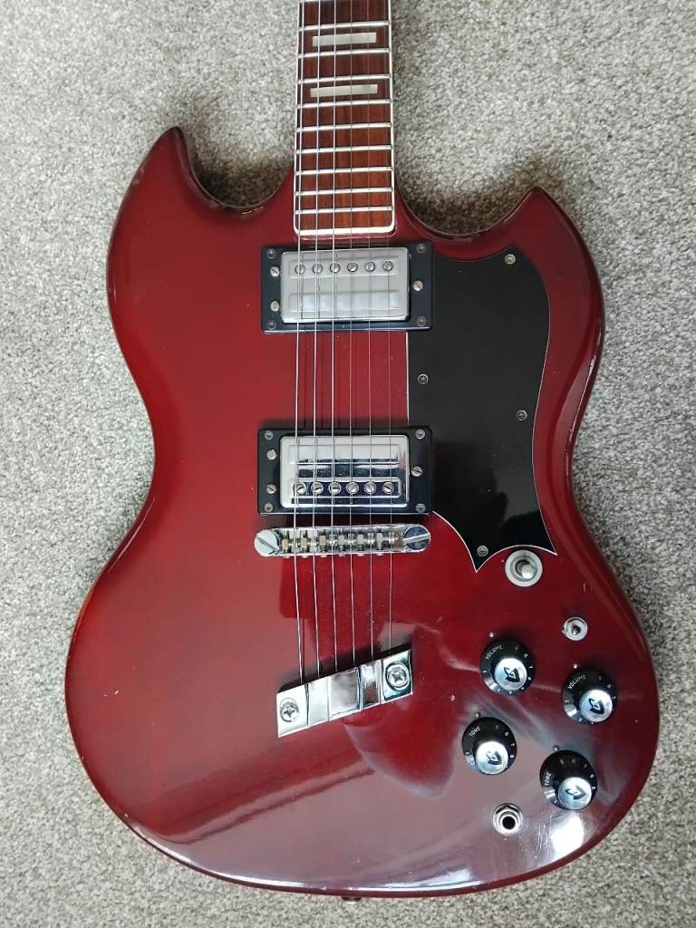 Guild S100 1974 vintage 1973 100% original cherry red no neck break fret dress 
