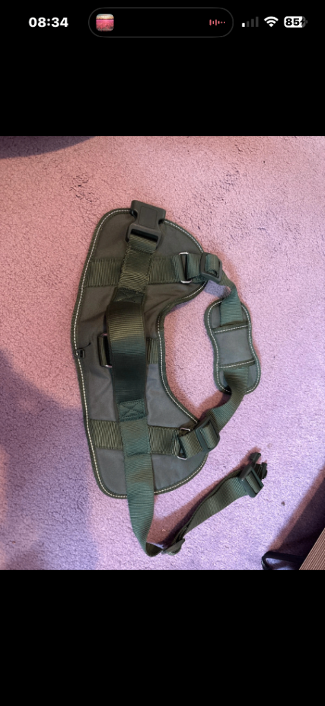 Dogs green body harness size large