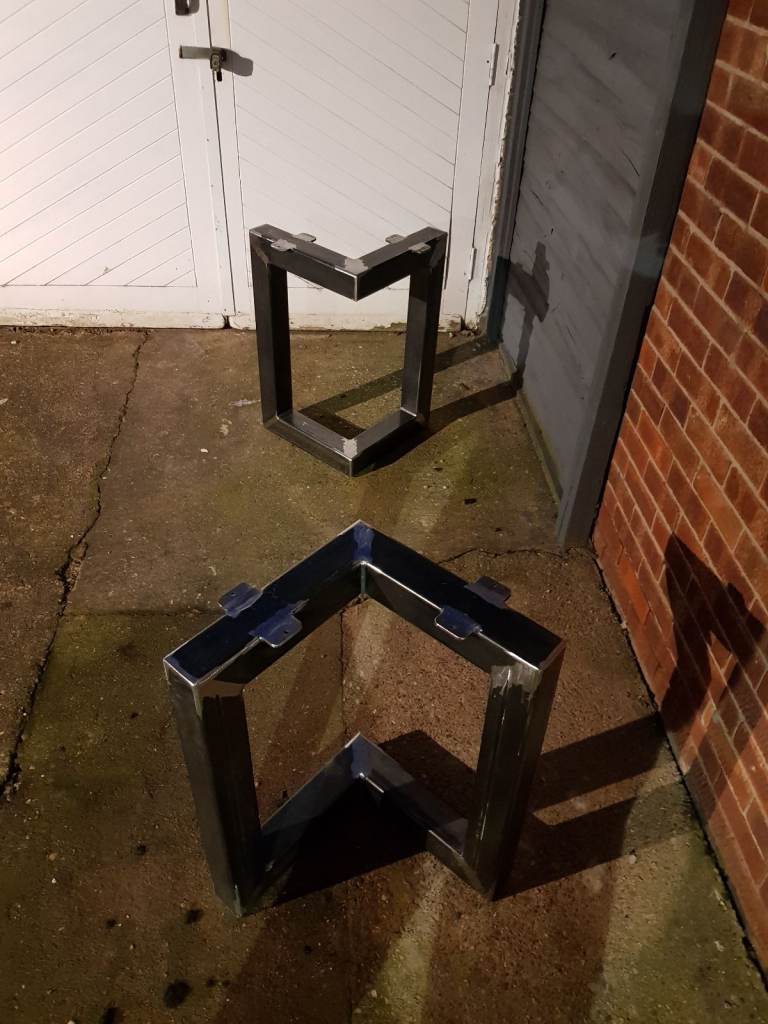 Mild steel box section table ends