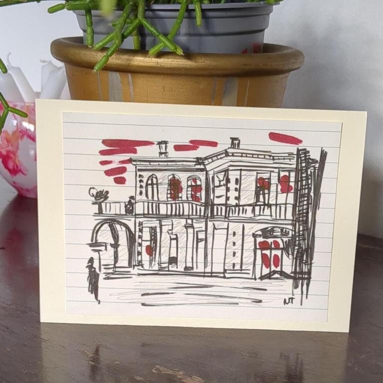 Hand-drawn art 'A City Building'   