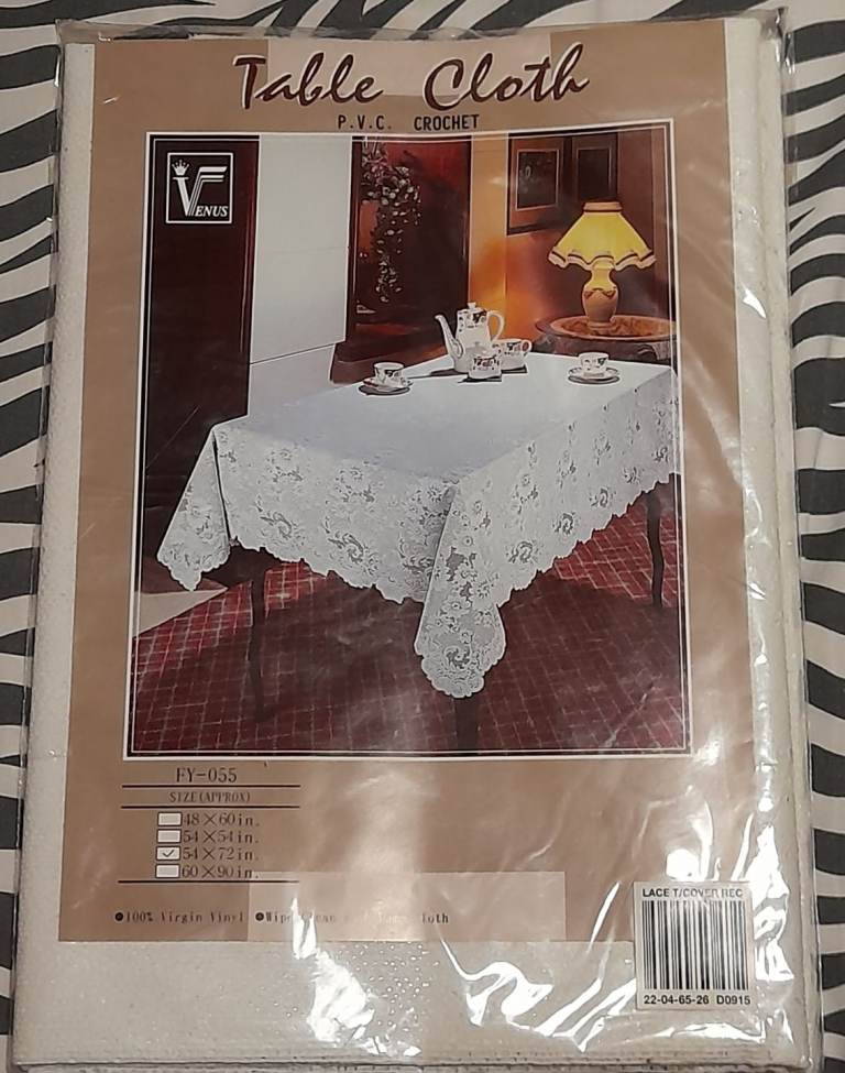 Vintage PVC Vinyl Crochet Table Cloth FY-055