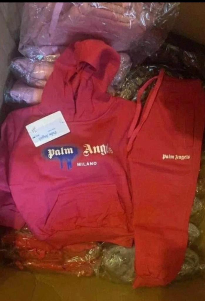 Palm Angels Milano Kids Red 2pc Tracksuit Set Hoodie & Track Pants 3/4Y