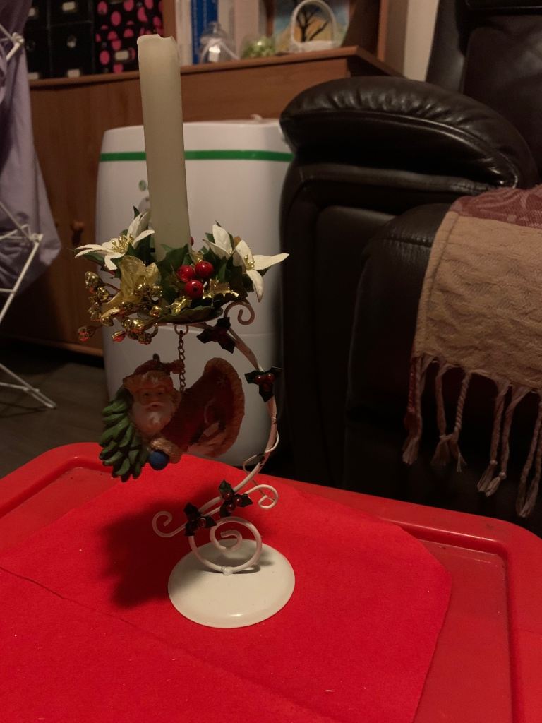 Christmas hanging Santa candle holder
