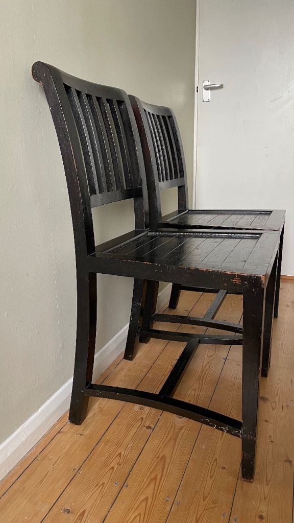 Two Lombok Black Teak Dinning Chairs
