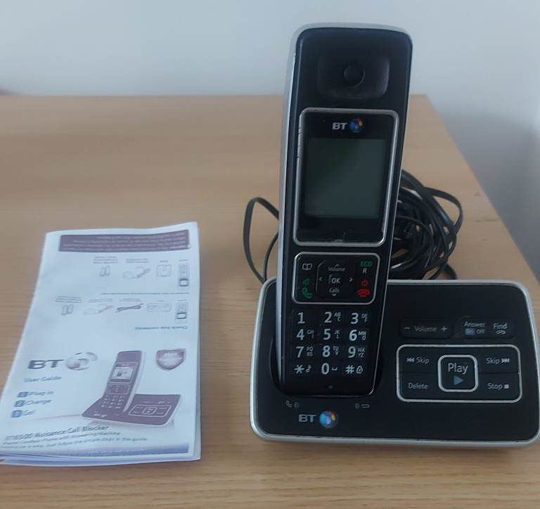 BT6500 Single cordless telephone answer machine, hands free speaker