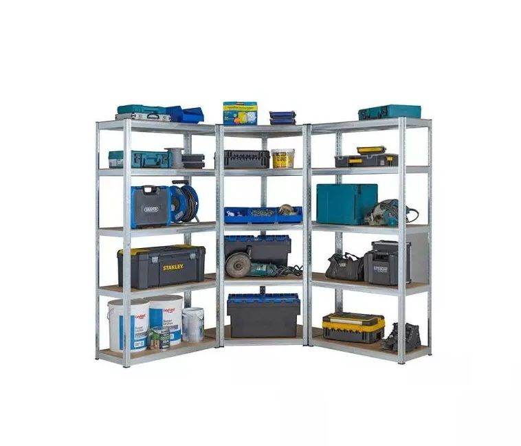 5 Tier Boltless Shelving / Racking Corner Kit Sheds Garages Offices Storage Shelves