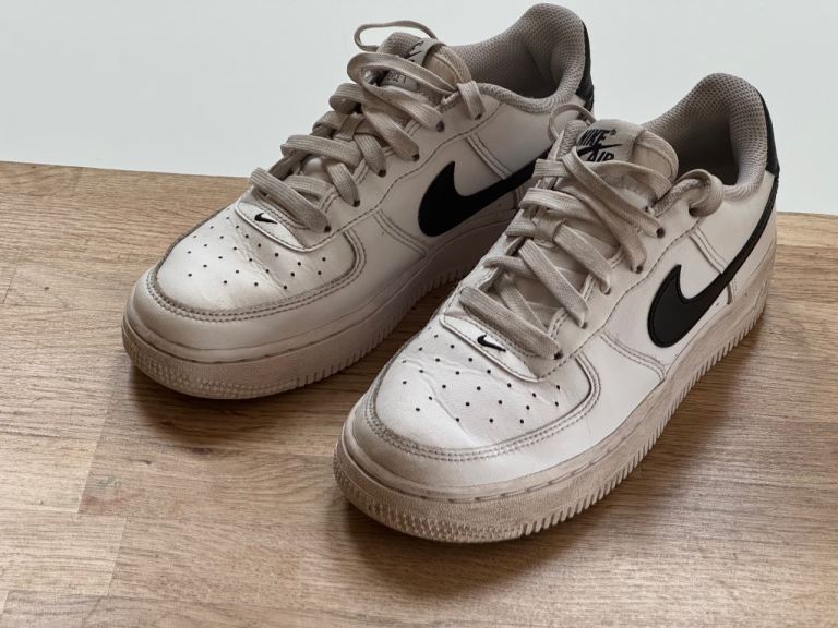 Classic Nike Air Force 1 Trainers – White with Black Swoosh
