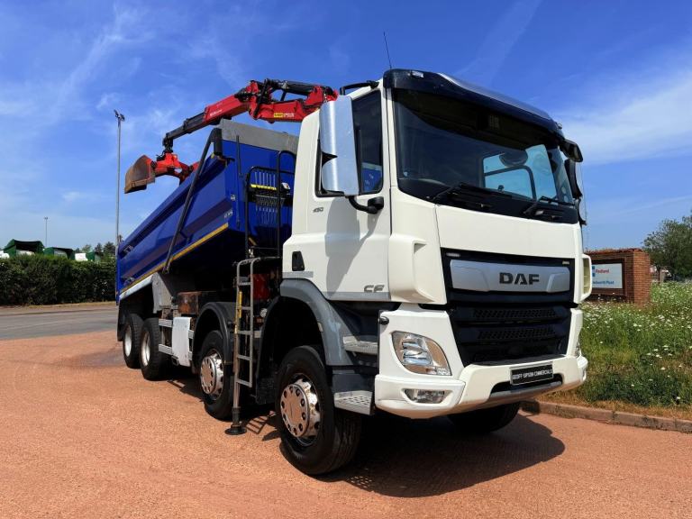 DAF CF 450 2021 (71) EURO 6, DAY CAB, 8X4 TIPPER GRAB, PALFINGER EPSILON CRANE