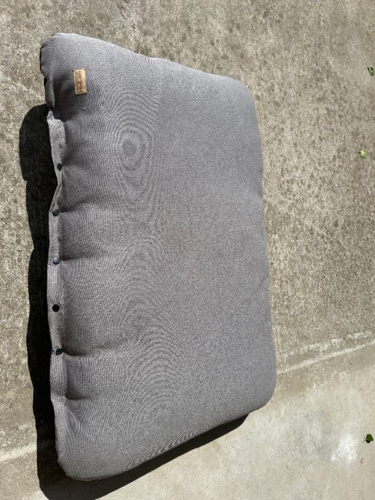 Grey fabric dog bed never used 