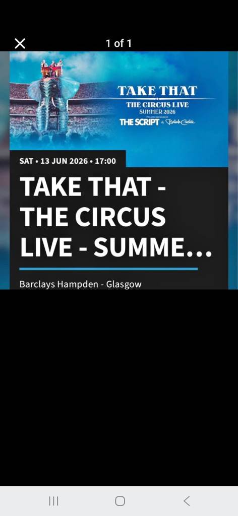 2 Take That Standing Tickets Sat 13th