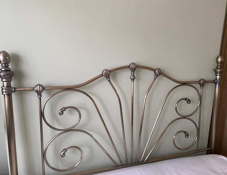 King size lacquered brass headboard