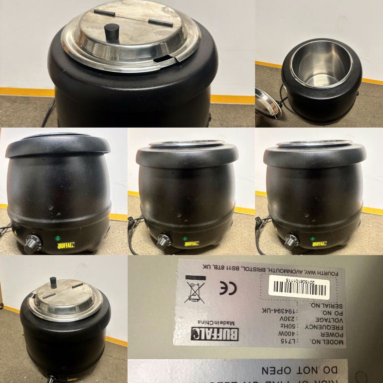 Buffalo L715 10 L Soup Kettle - Black