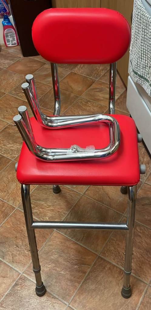 Height adjustable chair. 