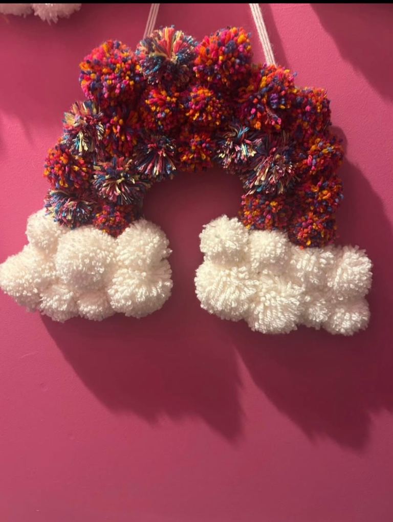 Assorted handmade Pom Pom wreaths 