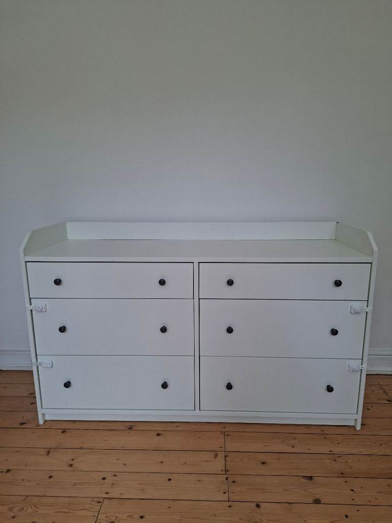 IKEA HAUGA 6-drawer Dresser Changing Table / Chest of Drawers