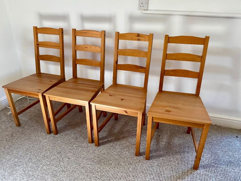 4 wooden dining chairs