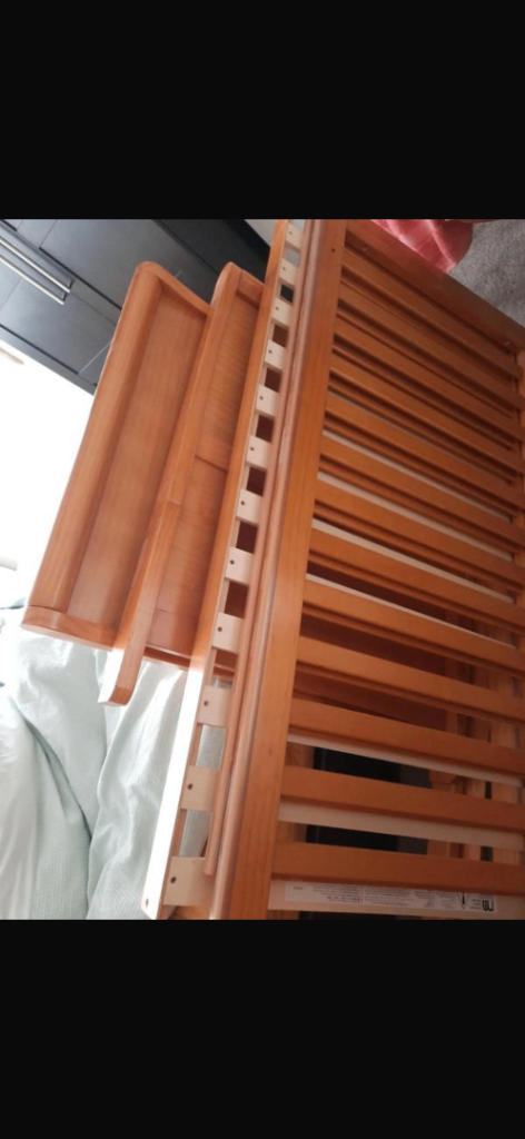 Baby cot and toddler cot with mattresses 