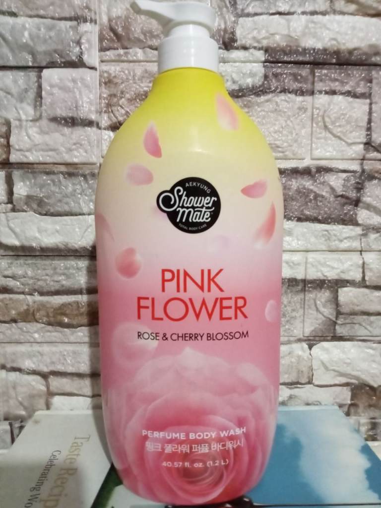 ShowerMate Pink Flower Rose & Cherry Blossom Perfume Body Wash 1.2L Jumbo + Pump