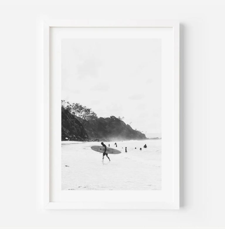 Large Wategos Surf Beach Art Print (70x100cm) Framed RRP £325