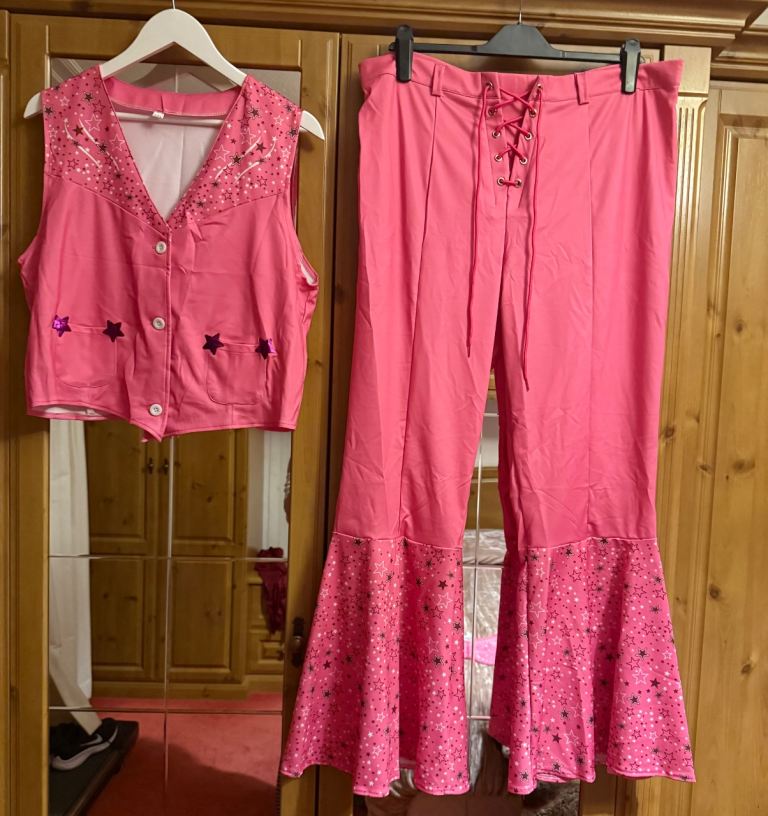 Pink cowgirl fancy dress costume size 18 