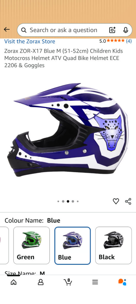 Motorbike helmet for kids