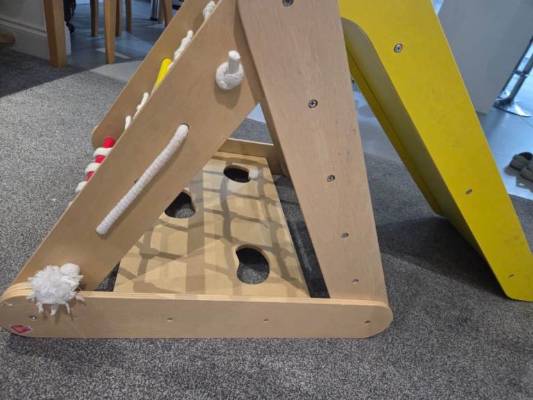 🌈 Kids Wooden Climbing Frame with Slide – Montessori Style 🌈