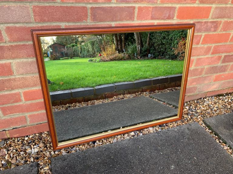 Large Overmantle Mirror Wooden Framed Rectangular Mirror 810mm Delivery