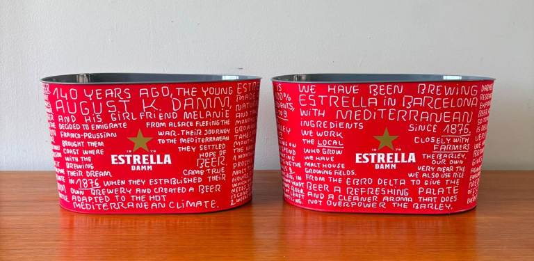 Two Estrella Ice Buckets